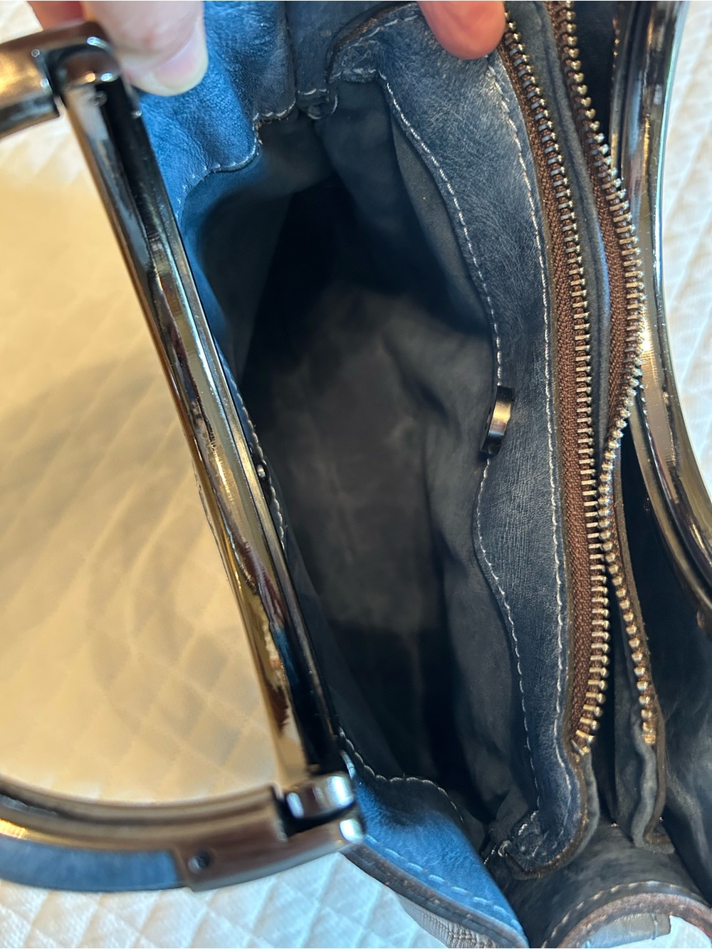 NWOT Patricia Nash Tooled Leather 10th Anniversary in Safflower Blue & Silver - Picture 12 of 13
